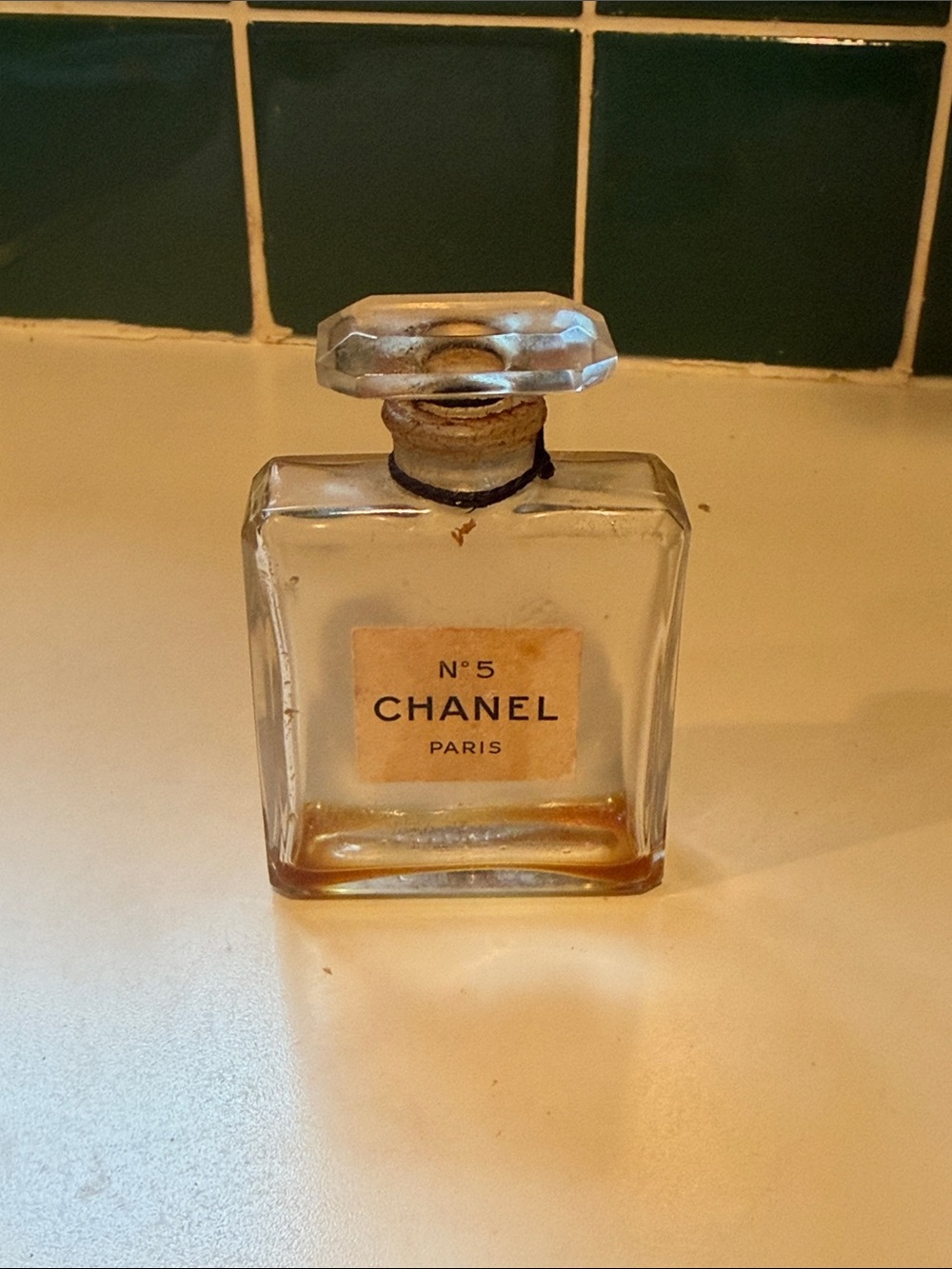 Vintage No. 5 Chanel Perfume Glass Bottle